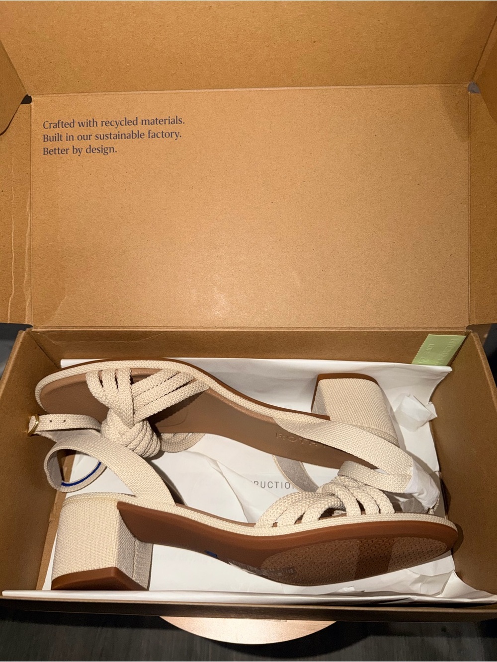 NIB! Rothys The Knot Sandal in Cream Size 8 - Picture 10 of 10